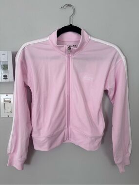 abercrombie kids Light Pink Track Jacket with White Stripes